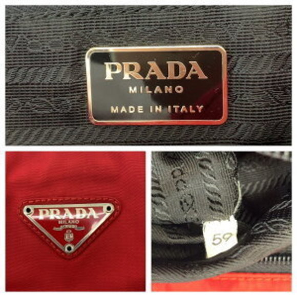 PRADA Tessuto triangle red nylon Tote Bag - Picture 4 of 9